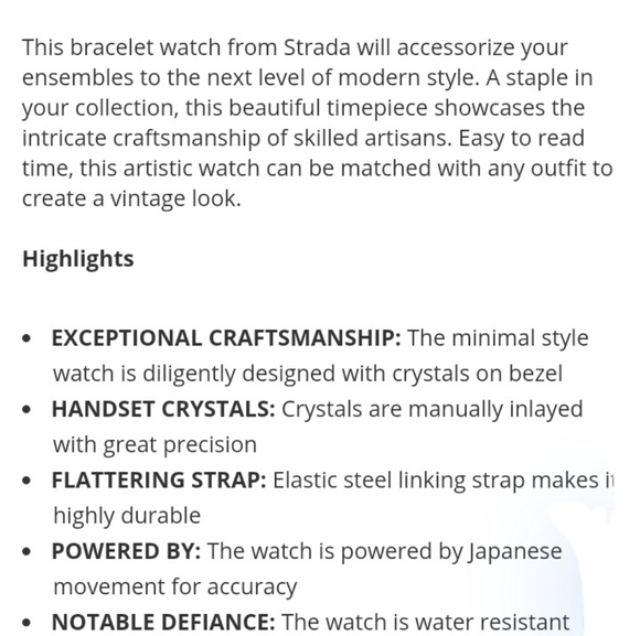 Austrian Crystal Embellished Bracelet Watch Rose Gold Plated Certified - Picture 5 of 15